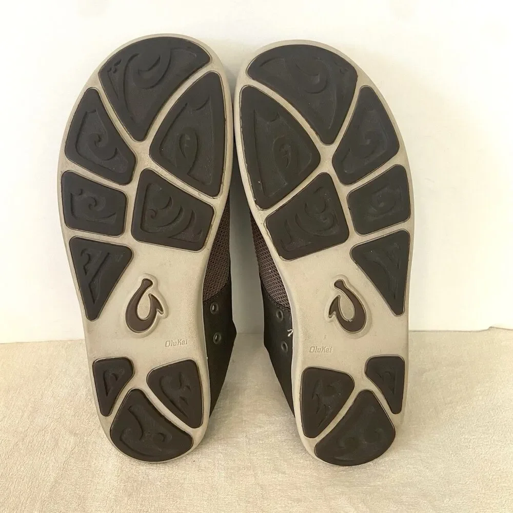 OluKai Nohea Moku No Tie Slip On Boat Shoes Brown Size 10.5